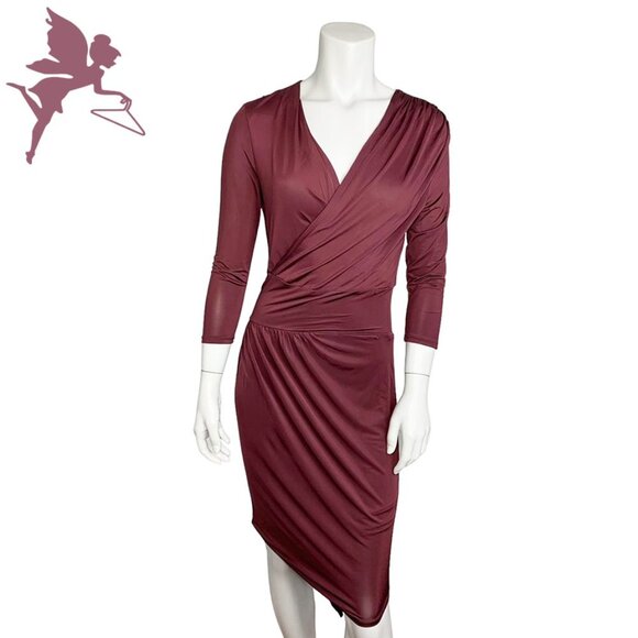 NWT ROBERT RODRIGUEZ Asymmetrical Hem Wrap Dress - Picture 1 of 7